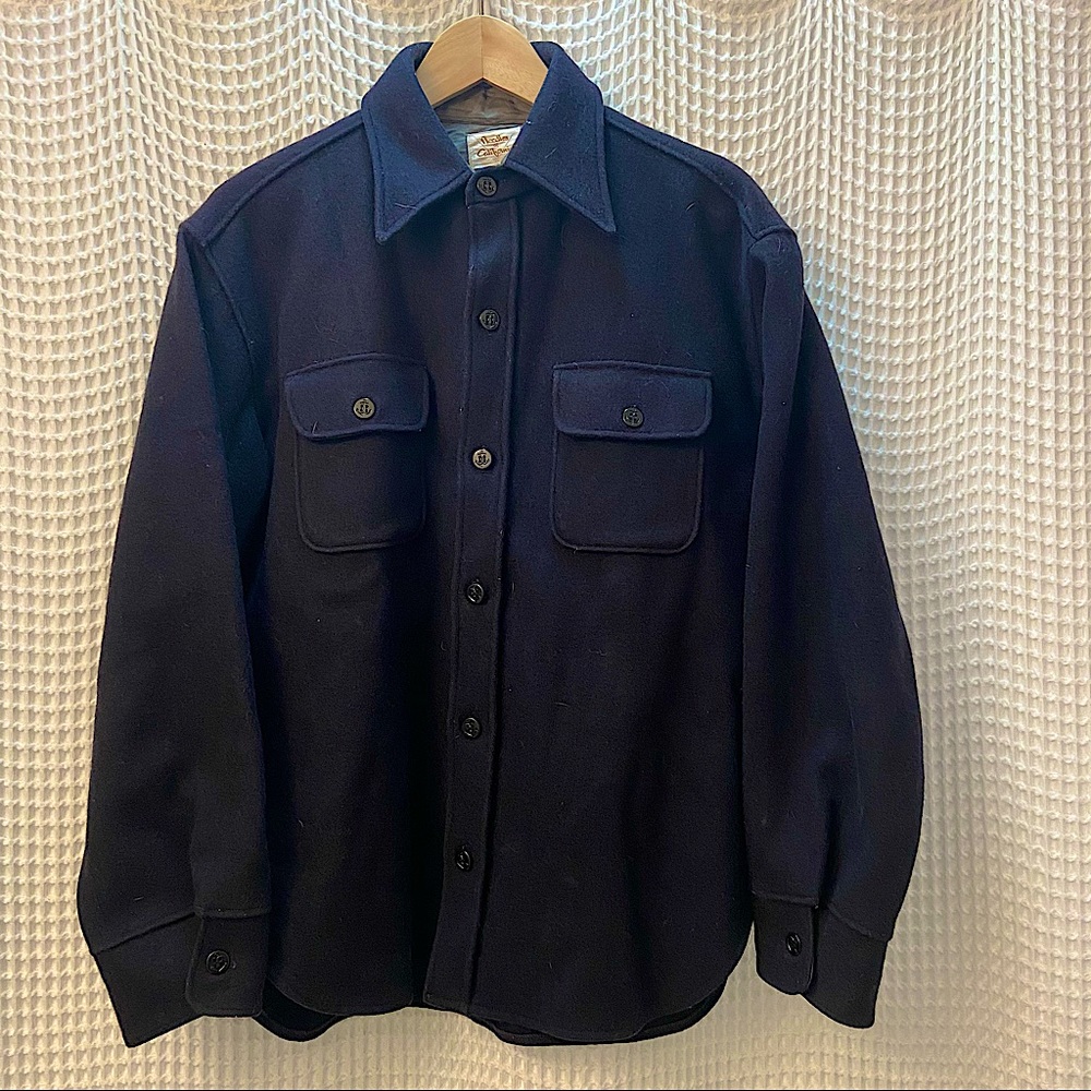 Needles Wool Shacket (Shirt Jacket) Navy Style Button Down